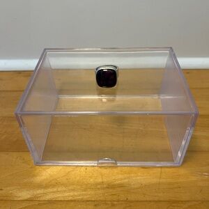 Vintage 1980s Sterling Silver Purple Sapphire Ring